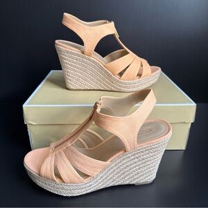NIB Michael Kors Cantaloupe Berkley Espadrille Wedge Sandals Women’s Size 10